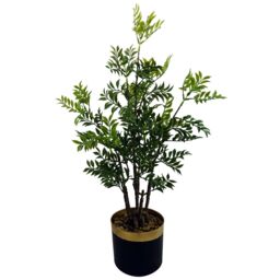 Leaf 60cm Artificial Nandina Bonsai Ficus Tree in Green