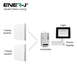 ENER-J 30W LED Floodlight wired with Non Dimmable 5A RF Receiver 1 Gang Dimma in Black - thumbnail 8