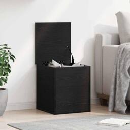 Berkfield Home Storage Box in Black Oak - 40x42x46 cm - Made of Engineered Wood - Size: 40 x 42 x 46 cm - thumbnail 2