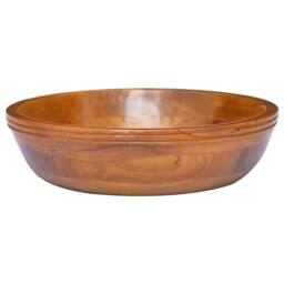 Berkfield Home Durable Basin Solid Teak Wood Œ¶40x10 cm in Brown - Size: 40x10 cm