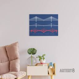 "Artery8 Forth Bridges Edinburgh Scotland Canvas Wall Art Print - Size: W18"" x H24""" - thumbnail 3