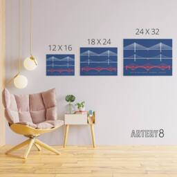 "Artery8 Forth Bridges Edinburgh Scotland Canvas Wall Art Print - Size: W18"" x H24""" - thumbnail 4
