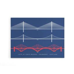 "Artery8 Forth Bridges Edinburgh Scotland Canvas Wall Art Print - Size: W18"" x H24""" - thumbnail 1