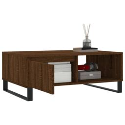 Berkfield Home Coffee Table Brown Oak 90x60x35 cm Engineered Wood - Size: 90 x 60 x 35 cm - thumbnail 4