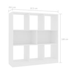 Berkfield Home Book Cabinet White 97.5x29.5x100 cm Engineered Wood - thumbnail 6