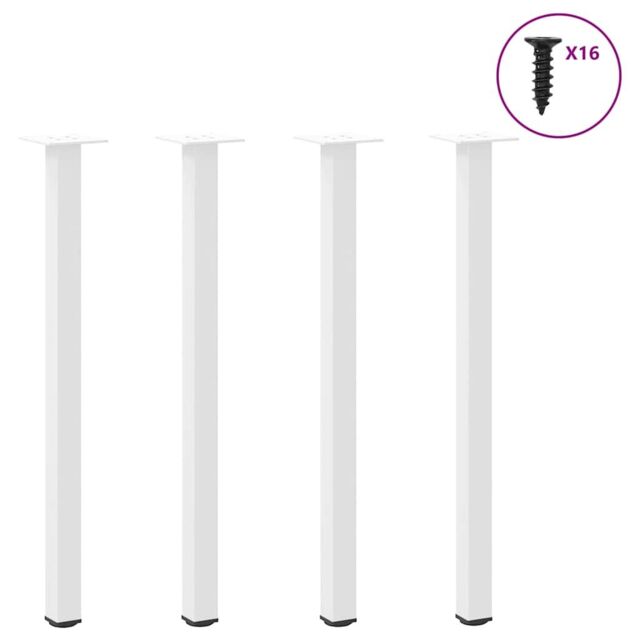 Berkfield Home Coffee Table Legs 4 pcs White 72-74 cm Steel - image 1