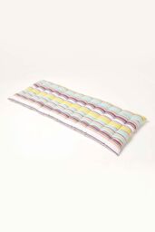 Homescapes Garden Bench Cushion Luxury 2 Seat Cotton Green Striped Indoor Outdoor Pad - thumbnail 1