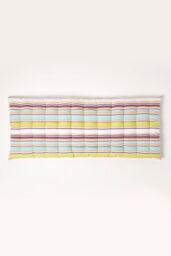 Homescapes Garden Bench Cushion Luxury 2 Seat Cotton Green Striped Indoor Outdoor Pad - thumbnail 3