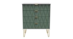 Ready Assembled 2 U Dallas 4 Drawer Chest (Ready Assembled) in Green