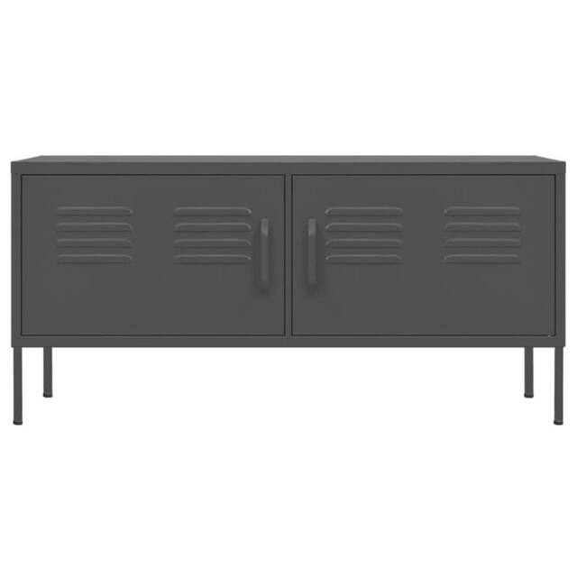 Berkfield Home TV Cabinet Anthracite 105x35x50 cm Steel in Dark Grey - Size: 105 x 35 x 50 cm - image 1