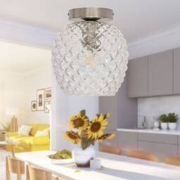 First Choice Lighting Cynthia - Satin Nickel Ceiling Flush Mount Ceiling Light for Shades in Silver - thumbnail 4