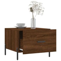 Berkfield Home Coffee Table Brown Oak 50x50x40 cm Engineered Wood - Size: 50 x 50 x 40 cm - thumbnail 4