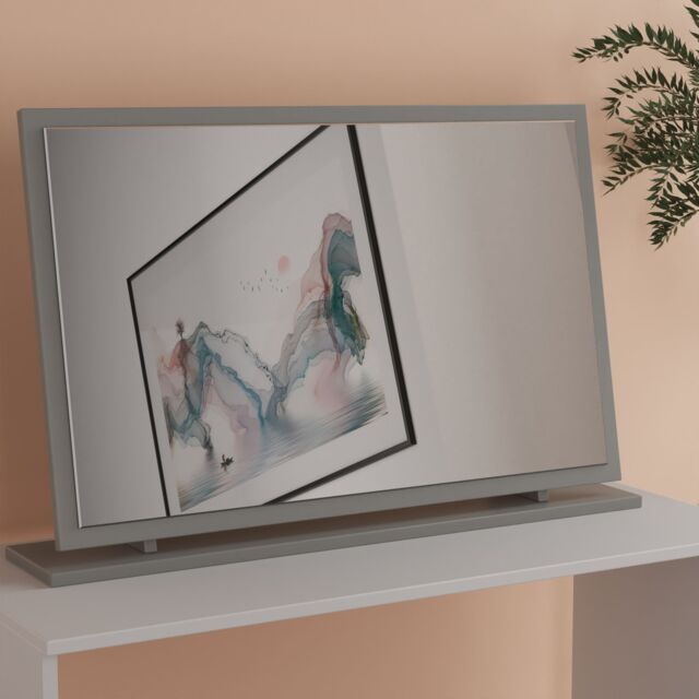 Ready Assembled 2 U Memphis Large Mirror (Ready Assembled) in Grey - image 1