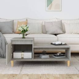 Berkfield Home Decorative Coffee Table Concrete Grey 100x50x45 cm Engineered Wood - Size: 100 x 50 x 45 cm - thumbnail 1