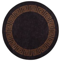 Berkfield Home Rug Washable 120 cm Black & Gold Anti Slip - Size: 100 cm diameter - thumbnail 1