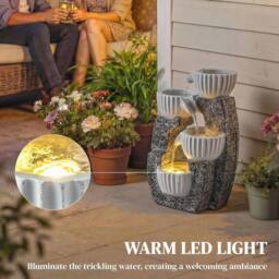 Kelvenix Outdoor Water Fountain with LED Lights in Dark Grey - Size: 120 - thumbnail 5