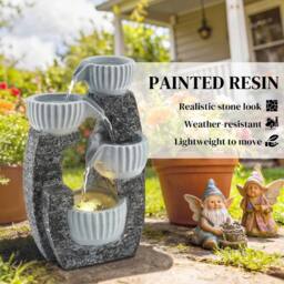 Kelvenix Outdoor Water Fountain with LED Lights in Dark Grey - Size: 120 - thumbnail 6