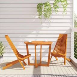 Berkfield Home Stylish Folding Garden Chairs 2 pcs Solid Wood Acacia in Brown - thumbnail 1