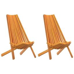 Berkfield Home Stylish Folding Garden Chairs 2 pcs Solid Wood Acacia in Brown - thumbnail 3