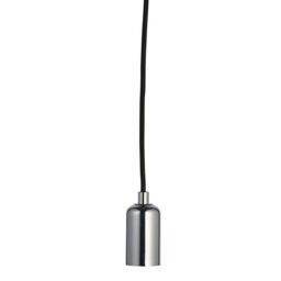 Loops Hanging Ceiling Pendant Light & Rose Kit Chrome Steel Industrial Adjustable Lamp in Metallics