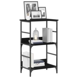 Berkfield Home Bookshelf Black Oak 50x33x82 cm Engineered Wood & Steel - Size: 50 x 33 x 82 cm - thumbnail 3