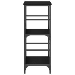 Berkfield Home Bookshelf Black Oak 50x33x82 cm Engineered Wood & Steel - Size: 50 x 33 x 82 cm - thumbnail 6