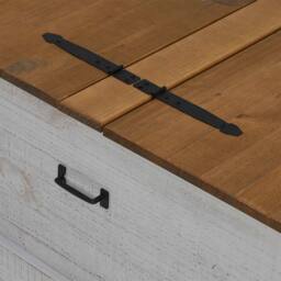 Berkfield Home Storage Chest HALDEN White 91x91x47 cm Solid Wood Pine - Size: 91 x 91 x 47 cm - thumbnail 8
