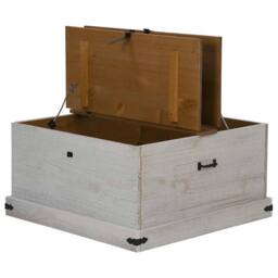 Berkfield Home Storage Chest HALDEN White 91x91x47 cm Solid Wood Pine - Size: 91 x 91 x 47 cm - thumbnail 6