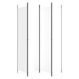 Berkfield Home 4-Panel Room Divider White 200x220 cm Fabric - thumbnail 4