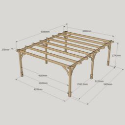 Rutland County Garden Furniture Ltd Premium Pergola 6 Posts - Wood - L480 x W600 x H270 cm - Rustic Brown - thumbnail 4