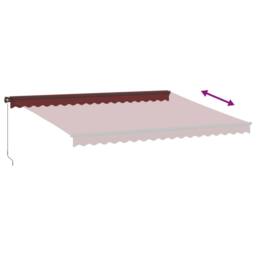 Berkfield Home Manual Retractable Awning Burgundy 450x350 cm in Black - thumbnail 5