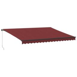 Berkfield Home Manual Retractable Awning Burgundy 450x350 cm in Black - thumbnail 2