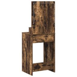 Berkfield Home Makeup Table with LED Lights - Smoked Oak, 50x41x135 cm in Brown - Size: 50 x 41 x 135 cm - thumbnail 7