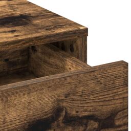 Berkfield Home Makeup Table with LED Lights - Smoked Oak, 50x41x135 cm in Brown - Size: 50 x 41 x 135 cm - thumbnail 8