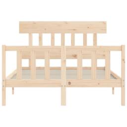 Berkfield Home Beautiful Bed Frame with Headboard 120x200 cm Solid Wood in Natural - thumbnail 6