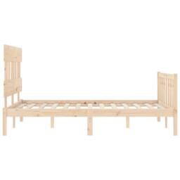 Berkfield Home Beautiful Bed Frame with Headboard 120x200 cm Solid Wood in Natural - thumbnail 7