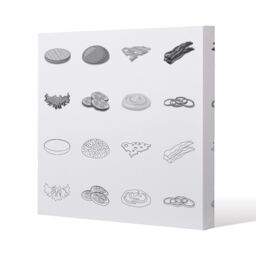 Benjamin Tate Design burger & sandwich icon (Canvas Print) / 127 x 127 x 4cm in Natural - Size: 127 x 127 x 4 cm - thumbnail 1