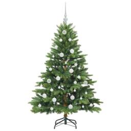Berkfield Home Artificial Christmas Tree with 150 LEDs Green 150 cm PE & PVC - thumbnail 4