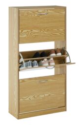 Orsina Durable 3 Tier Shoe Cabinet, Rustic Shoe Drawer Organizer For Bedroom, Space Saving Shoe Storage For Store in Brown - thumbnail 5