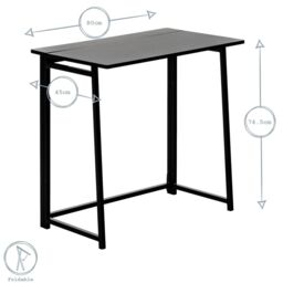 Harbour Housewares Folding Wooden Desk & Chair Set - Durable Compact Computer Study Set in Lilac - thumbnail 3