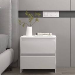 Berkfield Home Bedside Cabinets 2 pcs White 45x34.5x44.5 cm Engineered Wood - thumbnail 8