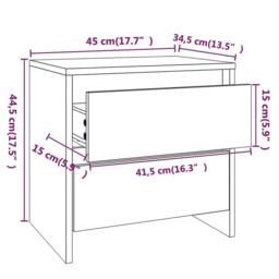 Berkfield Home Bedside Cabinets 2 pcs White 45x34.5x44.5 cm Engineered Wood - thumbnail 9