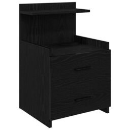 Berkfield Home Bedside Cabinets 2 pcs with 2 Drawers Black 40x36.5x62 cm - thumbnail 6