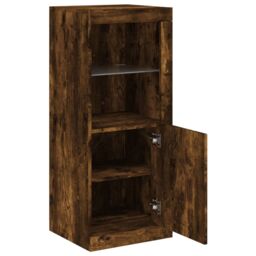 Berkfield Home Sideboard with LED Lights Smoked Oak 41x37x100 cm in Brown - Size: 41 x 37 x 100 cm - thumbnail 7
