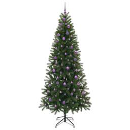 Berkfield Home Elegant Artificial Christmas Tree with 300 LEDs Green 240 cm PE a - thumbnail 4