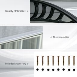 OUTSUNNY Front Door Canopy Outdoor Awning 300x96cm for Window Porch Back Door Clear - Size: 300x96 cm - thumbnail 5