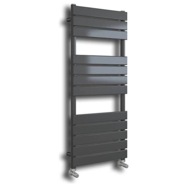Bathroom Kingdom Queenstown Anthracite Designer Flat Panel Heated Towel Rail 1200x600mm in Grey - image 1