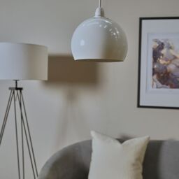 ValueLights Mini Arco Pair of White Ceiling Pendant Shade - thumbnail 2