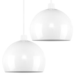 ValueLights Mini Arco Pair of White Ceiling Pendant Shade - thumbnail 4