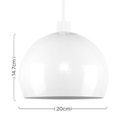 ValueLights Mini Arco Pair of White Ceiling Pendant Shade - thumbnail 5